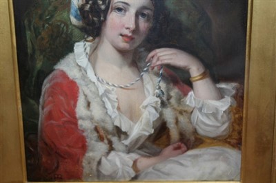 Lot 995 - Charles Baxter oil  portrait of a woman