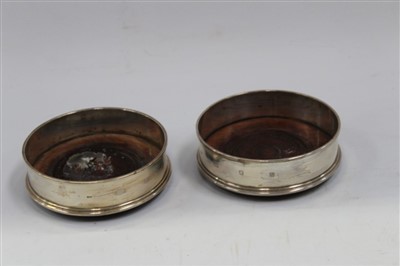 Lot 3651 - Pair of modern silver wine coasters