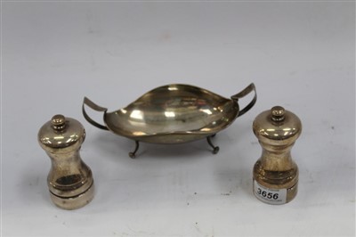 Lot 3656 - Pair of silver salt and pepper grinders