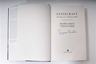 Lot 59 - Baroness Thatcher, L.G., O.M., Dst. J., P.C. – signed book ‘Statecraft’, by Margaret Thatcher