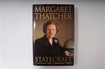 Lot 59 - Baroness Thatcher, L.G., O.M., Dst. J., P.C. – signed book ‘Statecraft’, by Margaret Thatcher