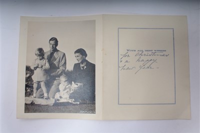 Lot 92 - TRH The Duke and Duchess of Kent – signed 1937 Christmas card photograph of The Royal Couple with two of their children