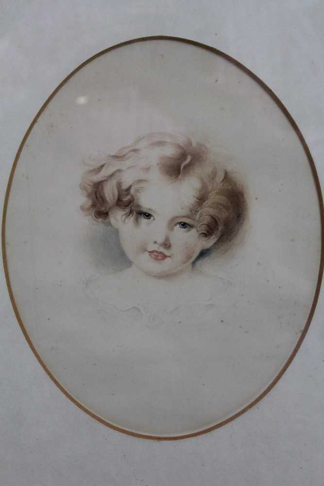 Lot 1369 - After Sir Thomas Lawrence, 19th century watercolour of a little boy