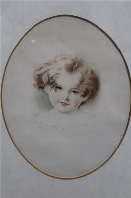 Lot 1369 - After Sir Thomas Lawrence, 19th century watercolour of a little boy