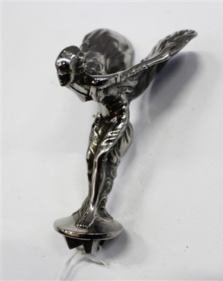 Lot 2955 - Rolls-Royce Spirit of Ecstasy standing car mascot as fitted to Rolls-Royce Silver Shadow models, 10cm high