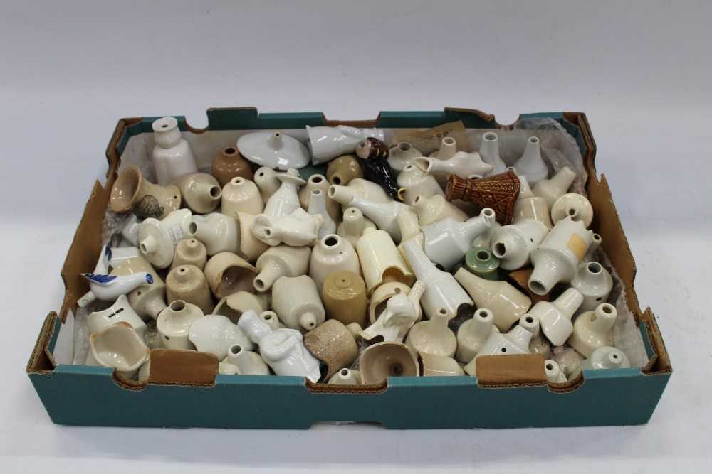 Lot 3666 - Collection of old ceramic pie funnels – including birds, figures, branded, etc (approximately 80)