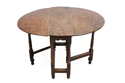 Lot 1400 - Early 18th century burr elm and walnut gateleg occasional table of small proportions