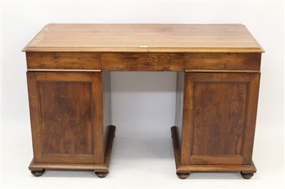 Lot 1421 - William IV yew wood pedestal desk