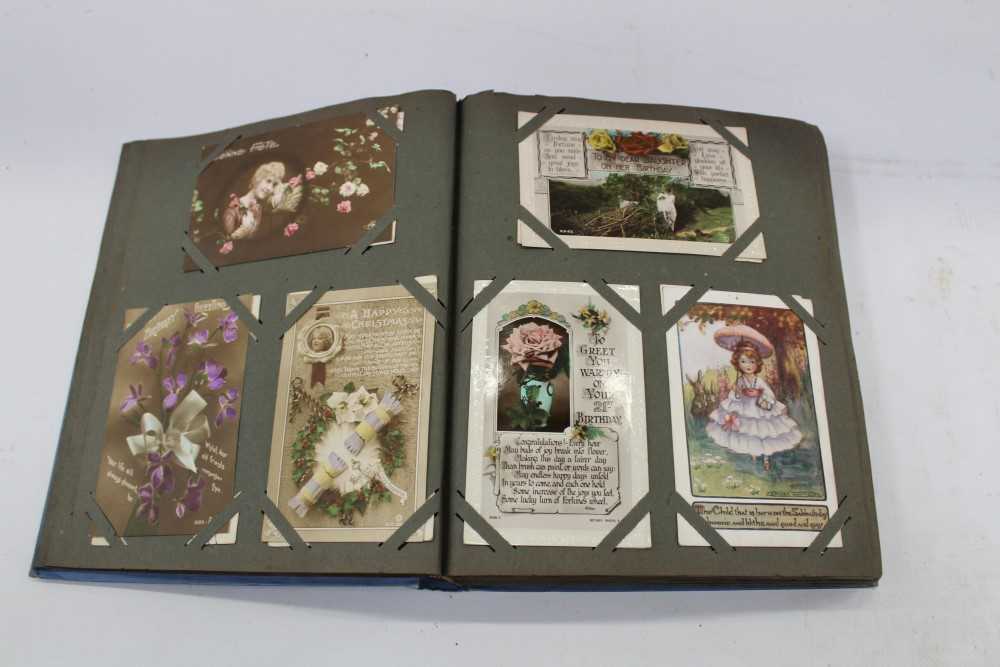 Lot 2534 - Postcards in Album including WW1 Silks