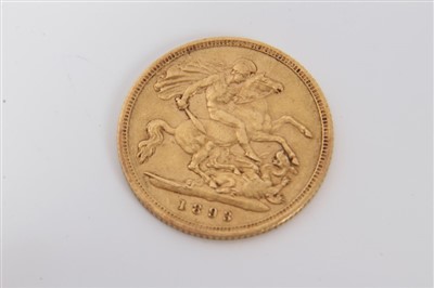 Lot 3308 - Victorian gold half Sovereign, 1893