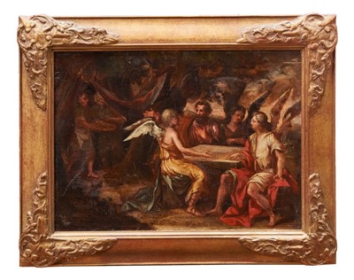 Lot 1271 - 17th century Continental School oil on panel - Celestial Figures Gathered