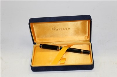 Lot 3701 - Waterman Le Man 100 fountain pen with 18ct gold two-tone nib and papers in fitted case, together with three spare cartridges and filler