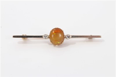 Lot 3313 - Opal and Diamond bar brooch