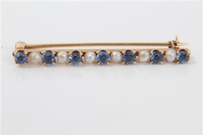 Lot 3314 - Sapphire and Diamond bar brooch