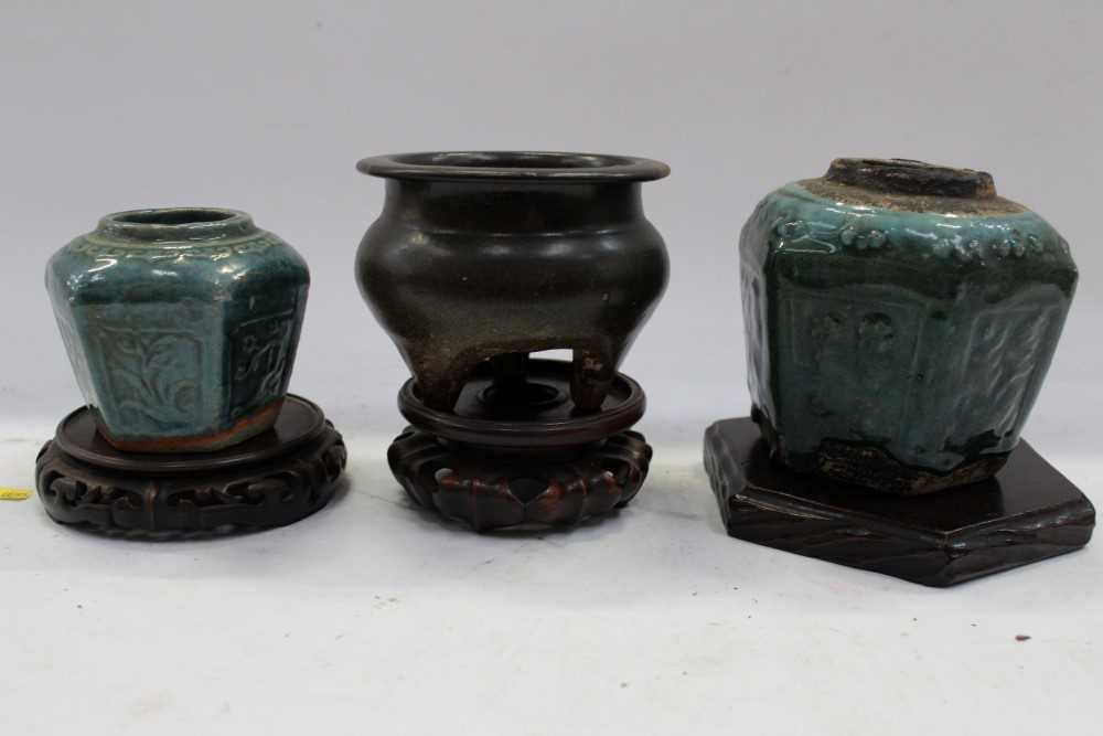 Lot 3742 - Antique Chinese glazed pottery vessel