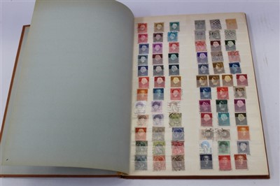 Lot 2528 - Stamps – World selection in albums and on stockcards – including old Lincoln album of early period (1 box)