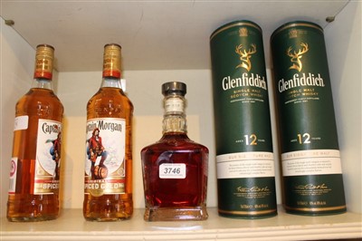 Lot 3746 - Two 70cl bottles of 12 year aged Glenfiddich whisky