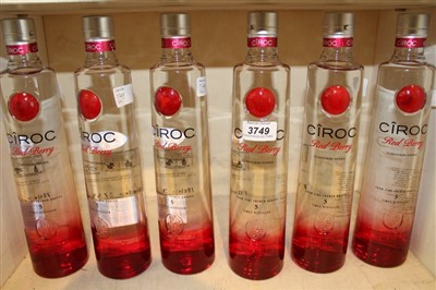 Lot 3749 - Six 70cl bottles of Ciroc red berry flavoured vodka