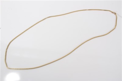 Lot 3341 - 14ct gold box link chain