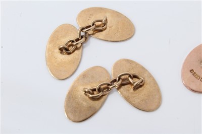 Lot 3344 - Two pairs of 9ct gold cufflinks