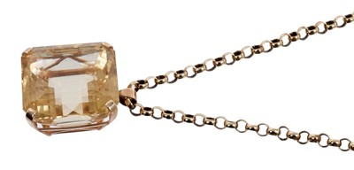 Lot 609 - Citrine pendant on chain