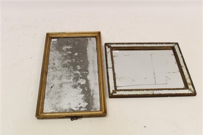 Lot 1461 - Two 18th century wall mirrors in gilt frames, 75cm x 42cm and 58cm x 48cm