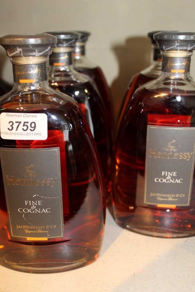 Lot 3759 - Five 70cl bottles Hennessy cognac