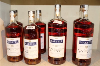 Lot 3763 - Four 1lt bottles Martell V.S. cognac