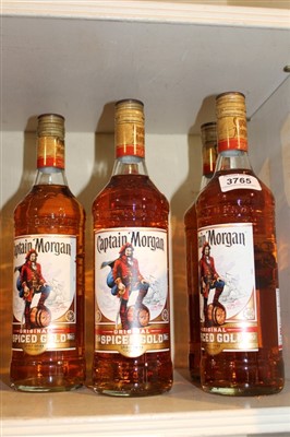 Lot 3765 - Five 70cl bottles Captain Morgan spiced gold