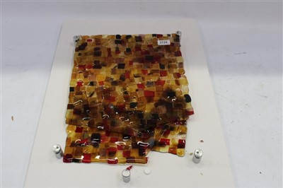 Lot 3724 - Glass artwork in the form of a multi-coloured wall plaque