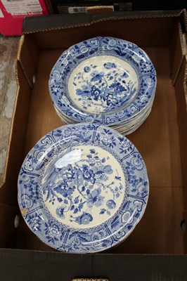 Lot 2182 - Large collection of Spode and other blue and white china – including ashets, tureens, plates, etc (qty)