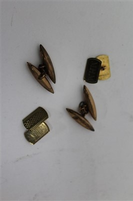 Lot 3356 - Two pairs of 9ct gold cufflinks