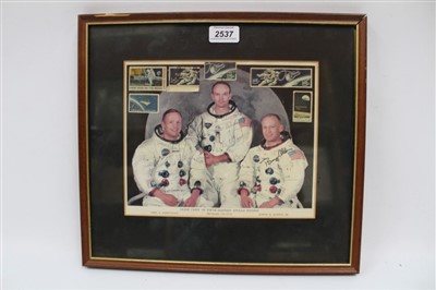 Lot 2537 - Space interest: Rare 1969 signed photograph of the Apollo moon-landing crew