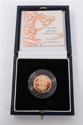 Lot 3364 - Queen Elizabeth II Royal Mint gold half sovereign 1999 in box