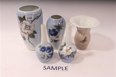 Lot 2192 - Collection of twelve large Royal Copenhagen porcelain vases