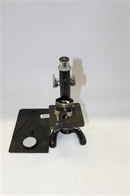 Lot 3803 - Beck & Sons monocular microscope with three lenses marked throughout
with military broad arrow