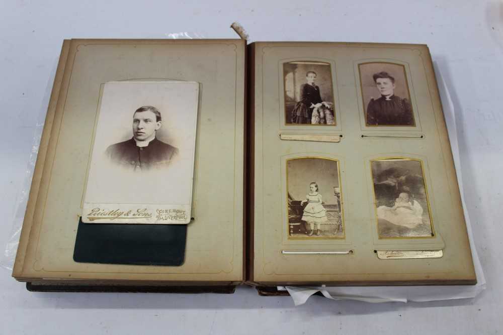 Lot 2546 - Victorian Photograph Album with photographs etc.