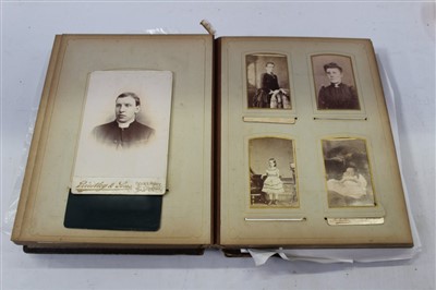 Lot 2546 - Victorian Photograph Album with photographs etc.