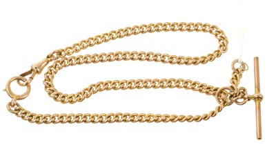 Lot 629 - Edwardian 9ct rose gold watch chain