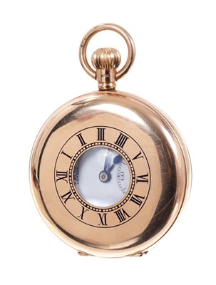 Lot 753 - 9ct gold half hunter pocket watch, by J. W. Benson