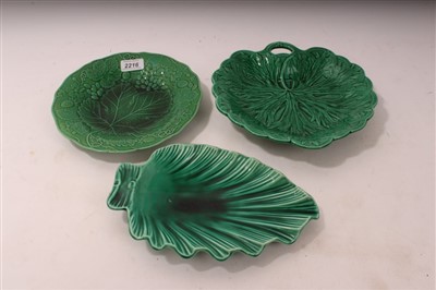 Lot 2216 - Collection of Majolica green glazed leaf plates and dishes – including
Wedgwood (35 pieces)
