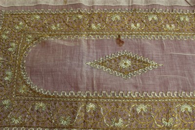 Lot 3111 - Ottoman embroidered silk panel 1904
