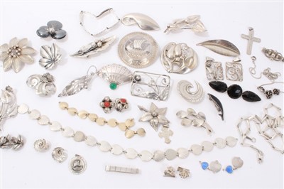 Lot 3404 - Collection of Danish and Norwegian silver brooches and similar items