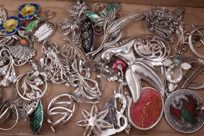 Lot 3406 - Collection of silver brooches various