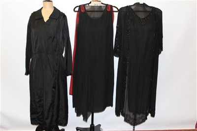 Lot 3102 - Two 1920's beaded dresses and two 1960's couture dresses