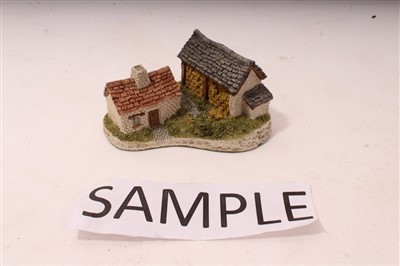 Lot 56 - Collection of David Winter and Lilliput Lane Cottages – including Blackfriars Grange, Cotswold Cottage, Green Dragon Pub, Moorland Cottage, Somerset Cottage, Last of the Summer Wine by Jane Hart, e...