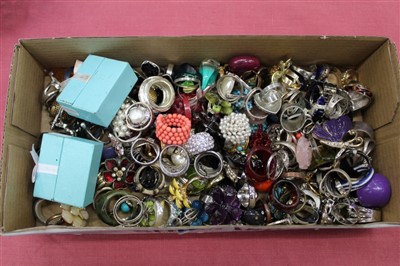 Lot 3418 - Collection of various dress rings including gem set and some silver