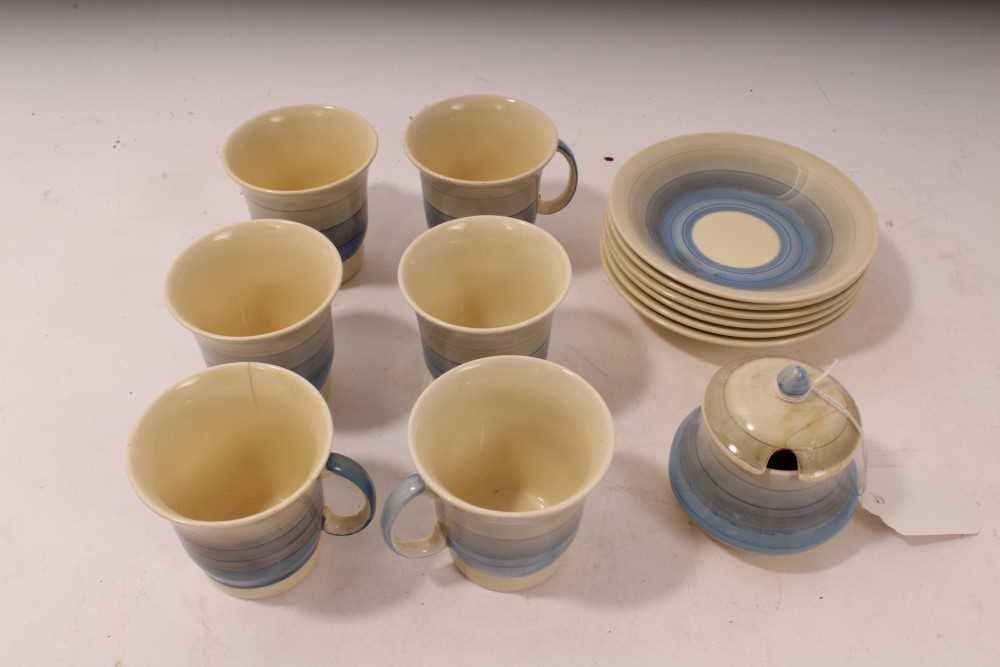 Lot 85 - Susie Cooper blue banded part coffee set (13 pieces)