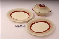 Lot 2217 - Susie Cooper dinner service with brown and beige banded decoration (36 pieces)