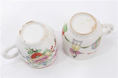 Lot 162 - Two 18th century Bow polychrome coffee cans